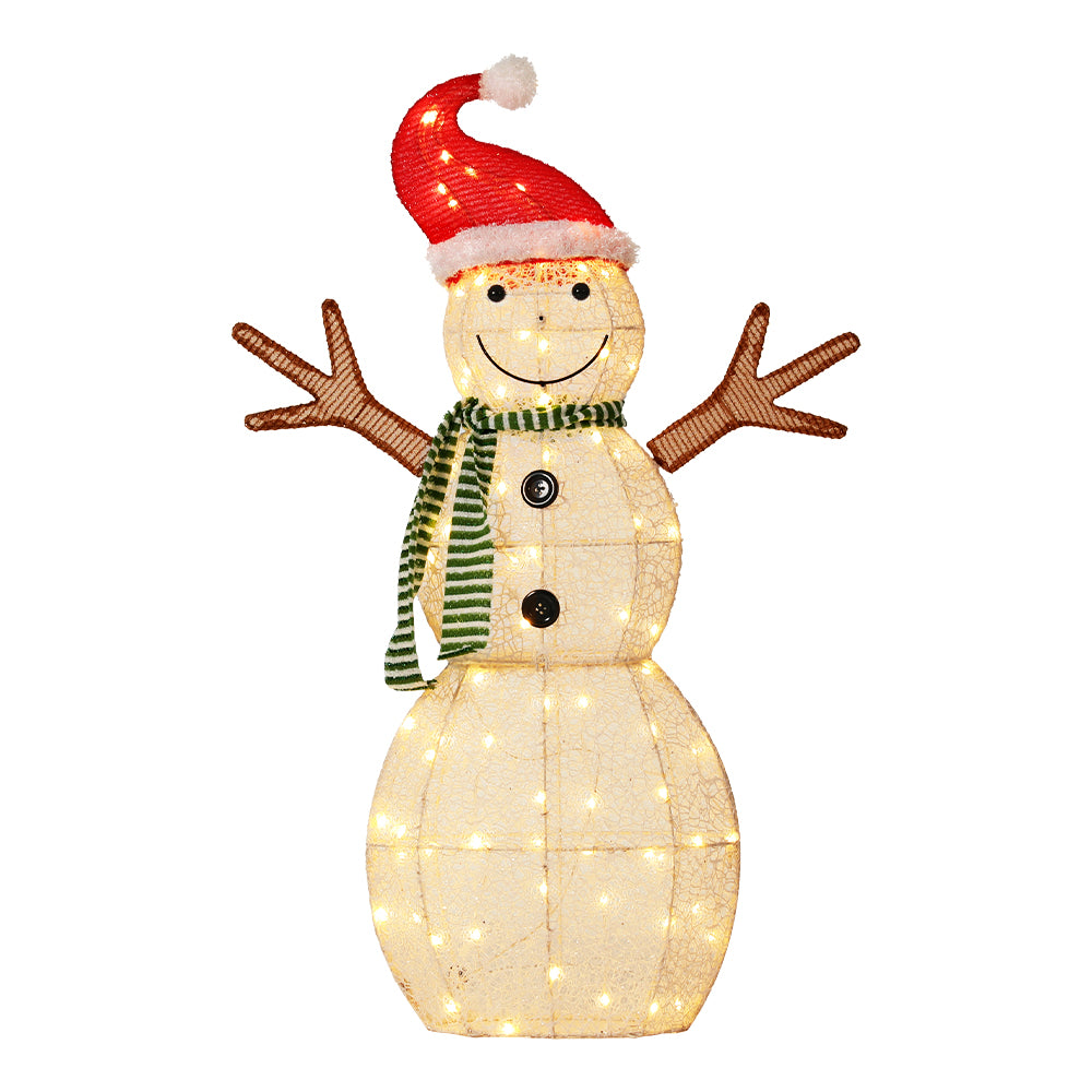 Animated LED Snowman Christmas Lights - 0.97M Holiday Decoration with 80 Warm-White Bulbs