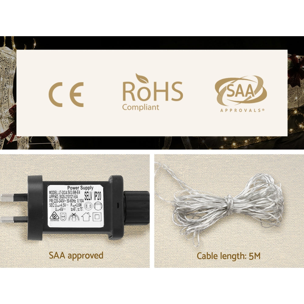 Animated LED Snowman Christmas Lights - 0.97M Holiday Decoration with 80 Warm-White Bulbs