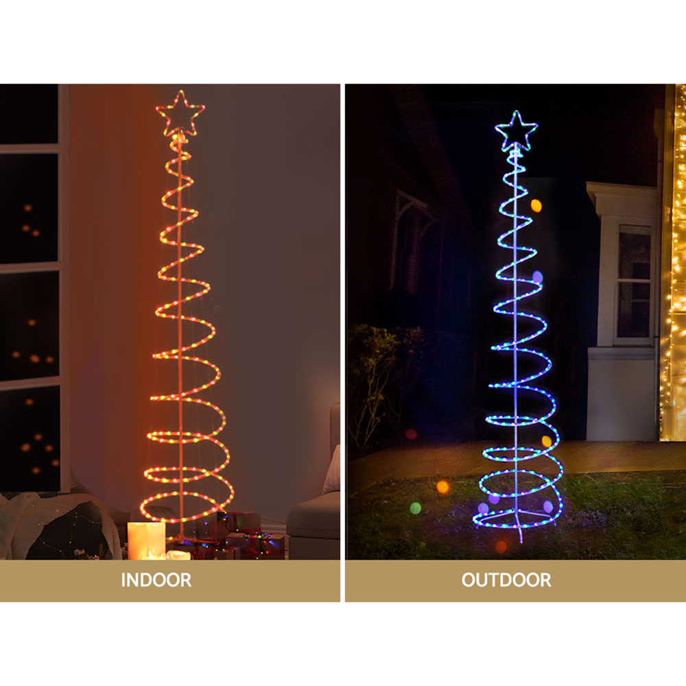 8ft Enchanted Solar-Powered LED Christmas Tree with Twinkling Lights