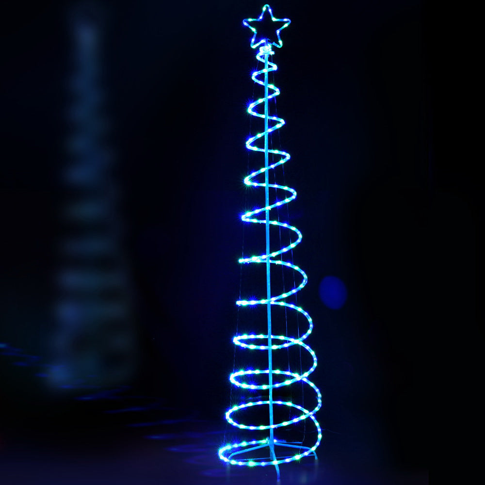 8ft Enchanted Solar-Powered LED Christmas Tree with Twinkling Lights