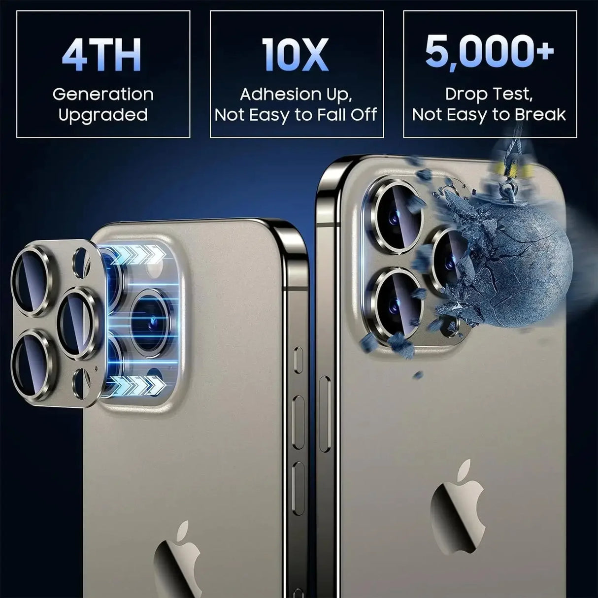 Metal Camera Protector For IPhone 16promax 16pro 16 15 Pro Max 14 Plus Alloy Case Back Lens Tempered Glass Cover Protective Cap