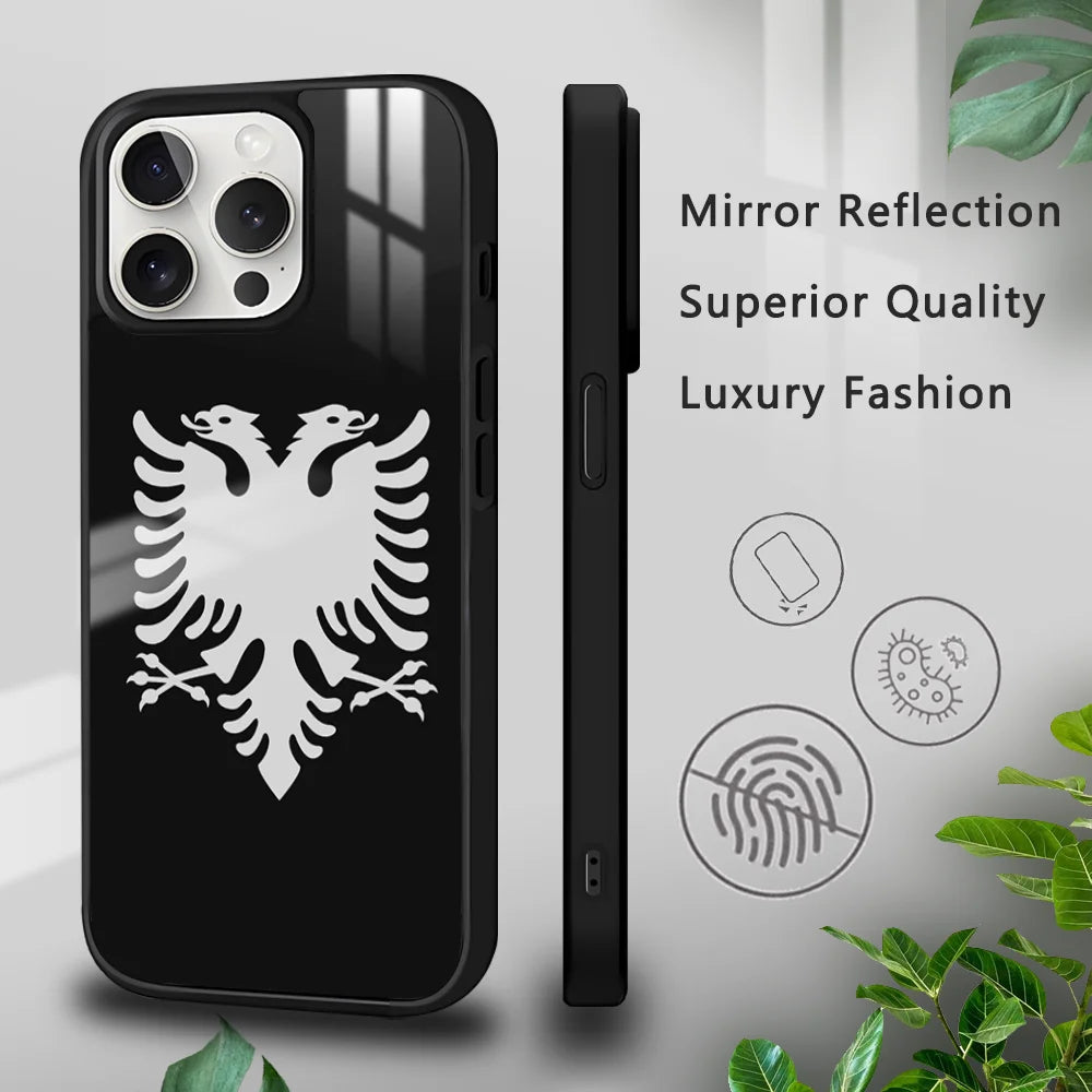 Albania flag Phone Case For iPhone 16 15 14 13 12 11 Pro Xs Max Mini Plus Celulares Hard Funda