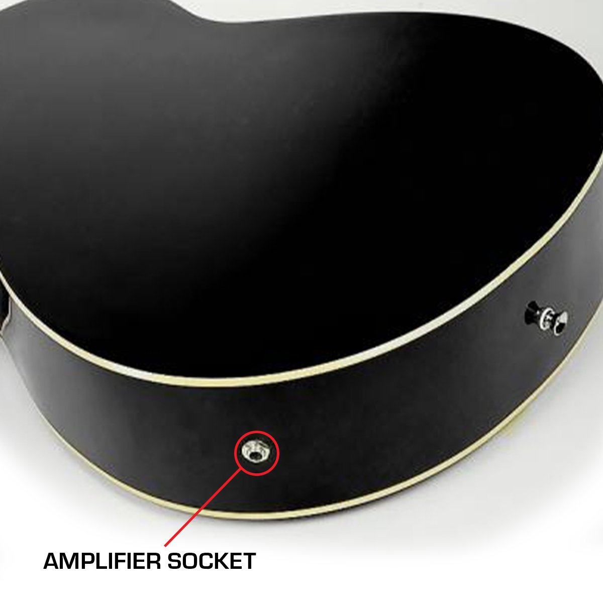 Karrera 4 String Acoustic Bass Guitar Electric Pickup 4 Band Equaliser Black