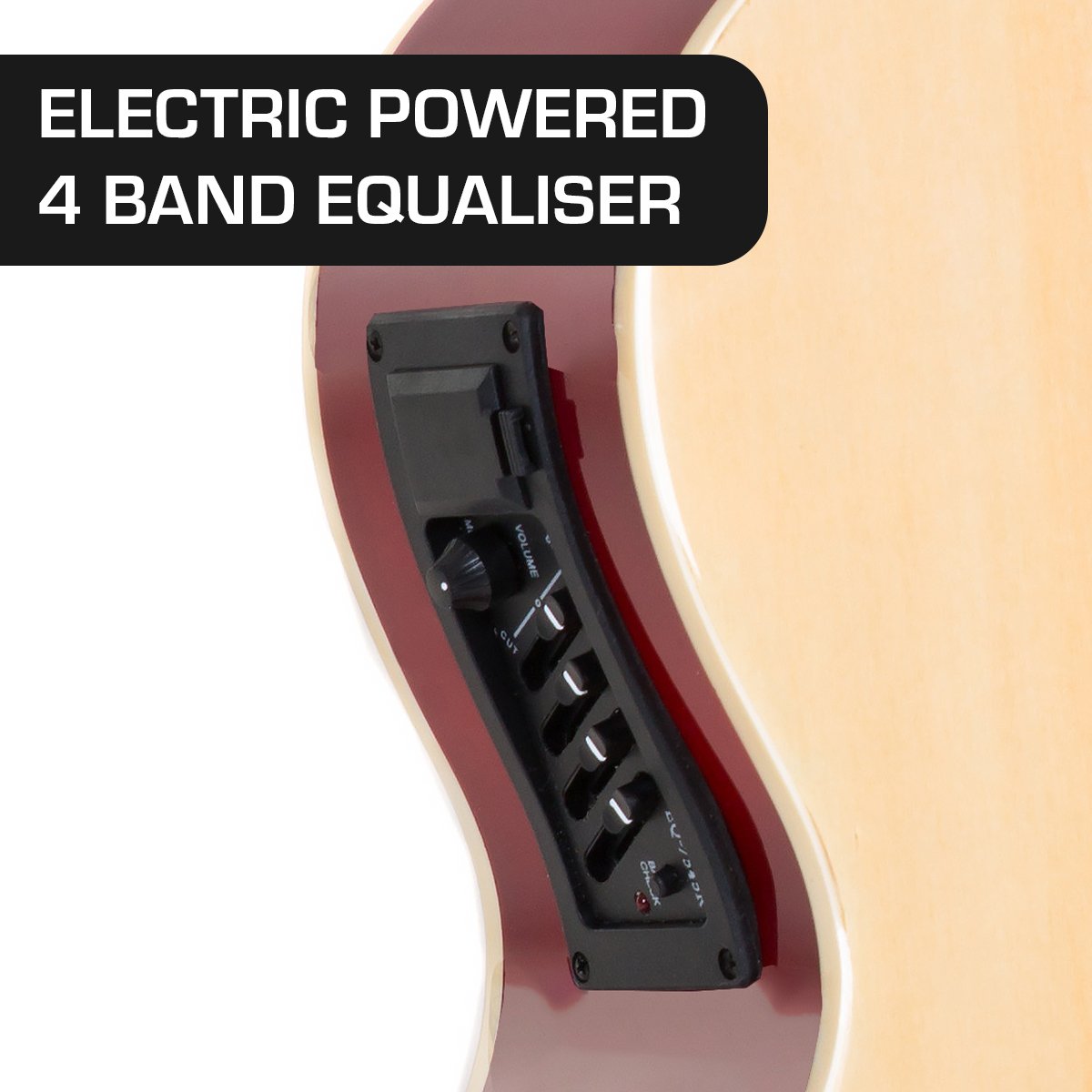 Karrera 4 String Acoustic Bass Guitar Electric Pickup 5 Band Equaliser Natural