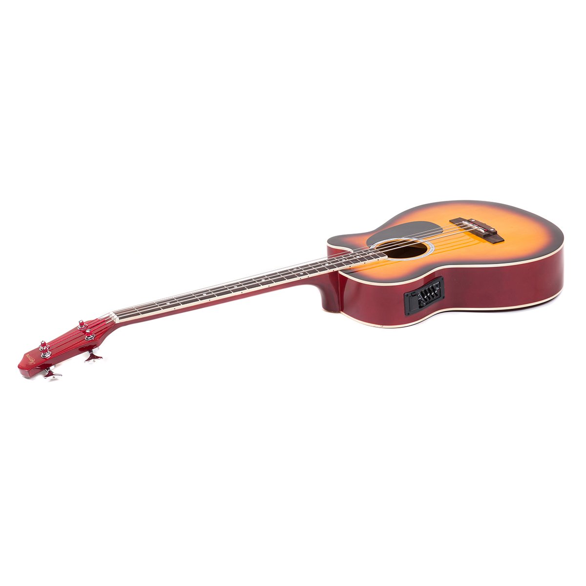Karrera 4 String Acoustic Bass Guitar Electric Pickup Band Equaliser Sunburst