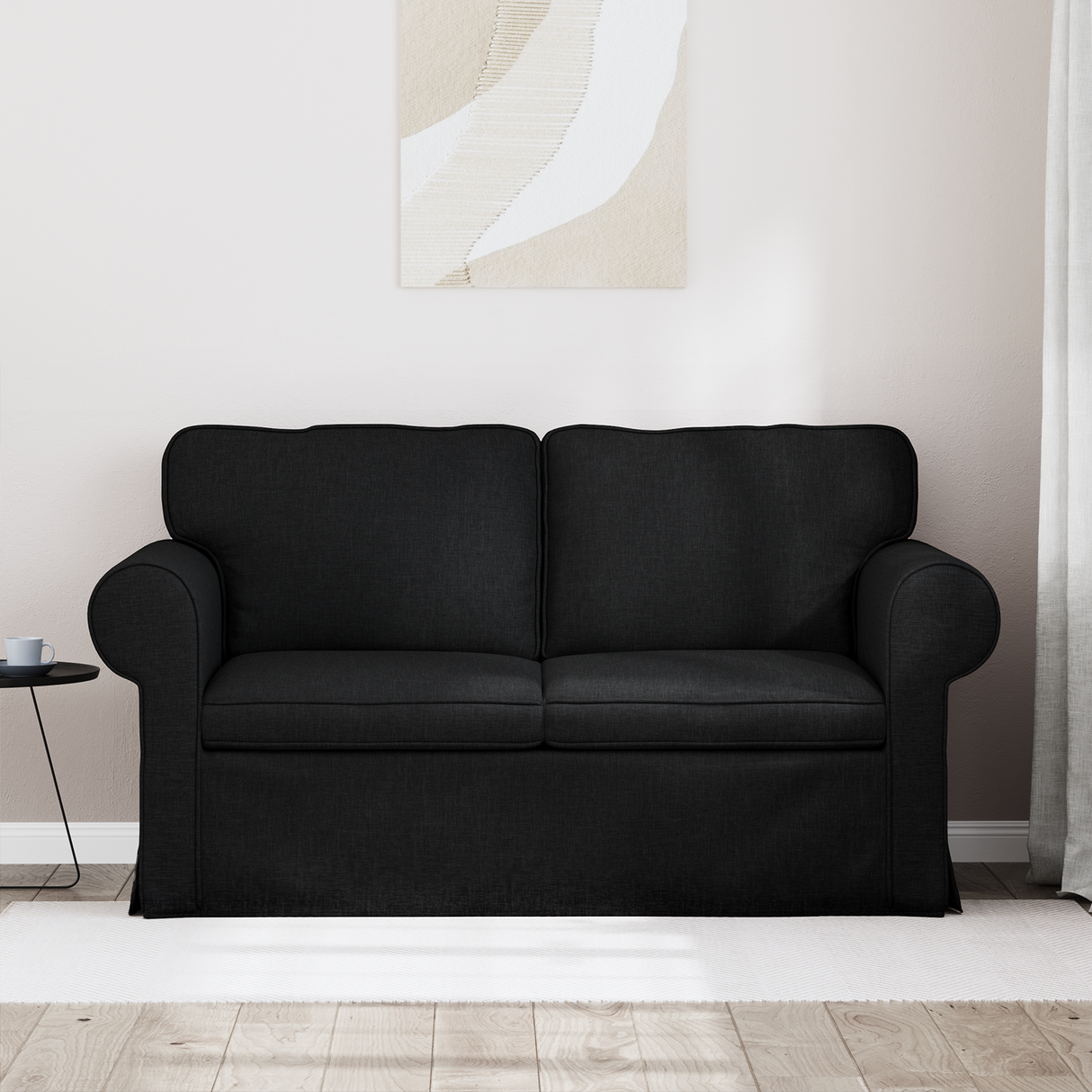 Sofa Black 155 x 82 x 80 cm Fabric