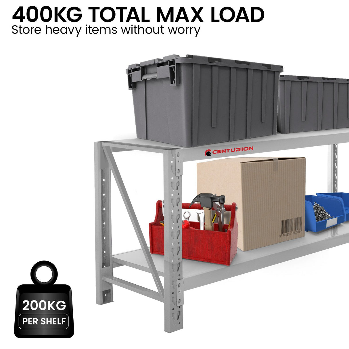 Centurion 2-Layer Work Bench 400kg - Grey
