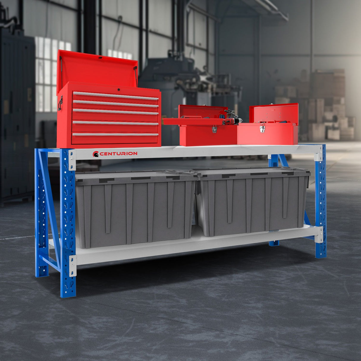 Centurion 2 Layers Work Bench 2m 400kg - Grey Blue