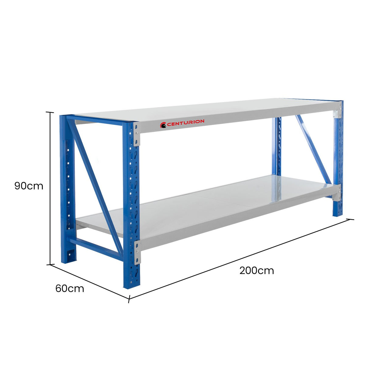 Centurion 2 Layers Work Bench 2m 400kg - Grey Blue