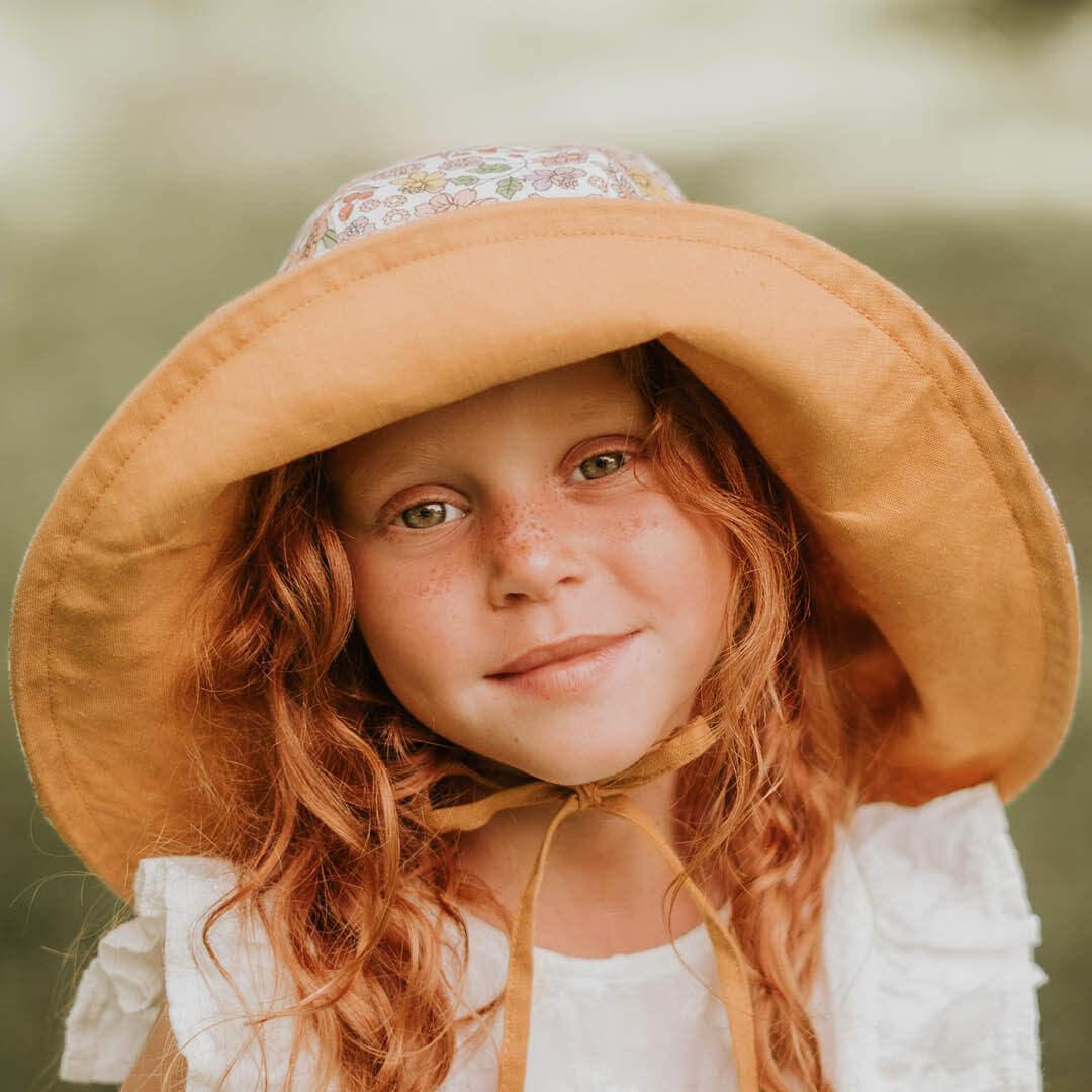 Bedhead Girls Wide- Brimmed Sun Bonnet Hat- Matilda/Maize S-2006733476765765636