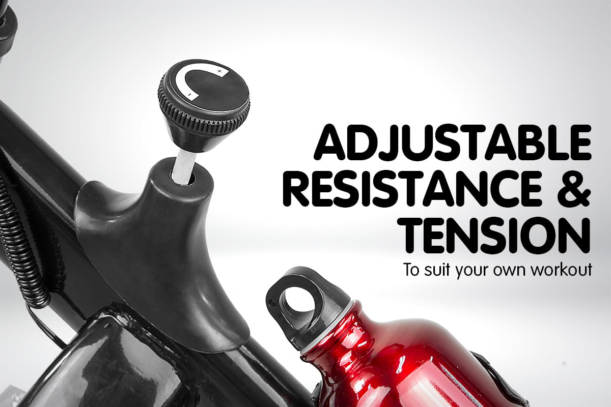 Powertrain Home Gym Flywheel Exercise Spin Bike - Black