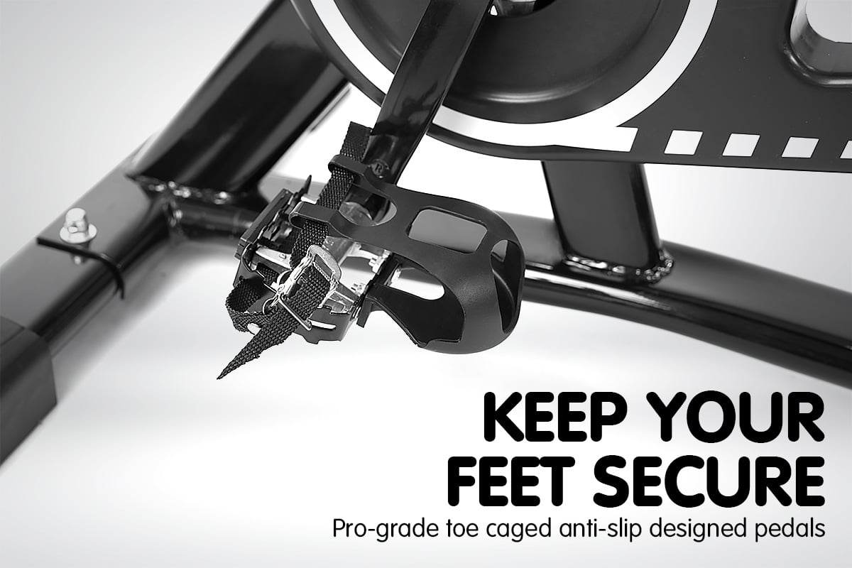 Powertrain Home Gym Flywheel Exercise Spin Bike - Black