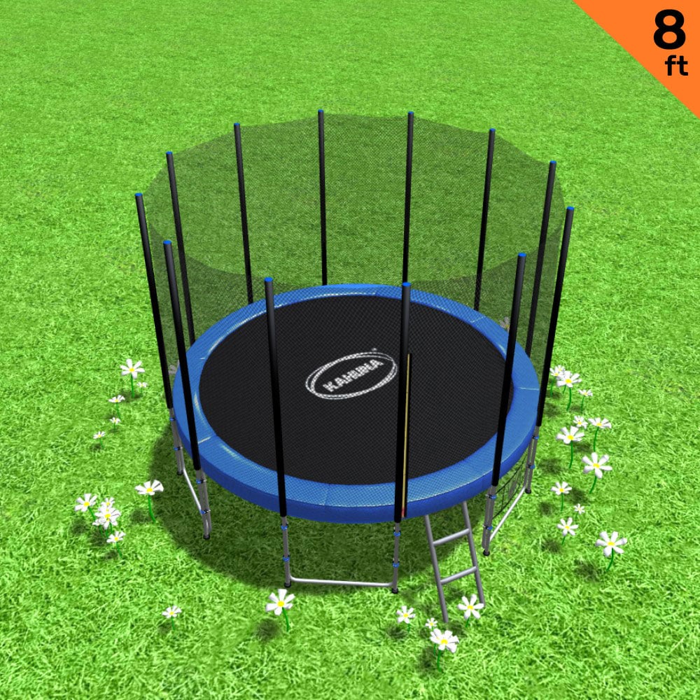 Kahuna 8 ft Outdoor Round Blue Trampoline for Kids and Children