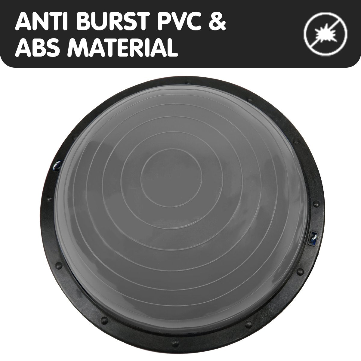 Powertrain Fitness Yoga Ball Home Gym Workout Balance Trainer - Grey