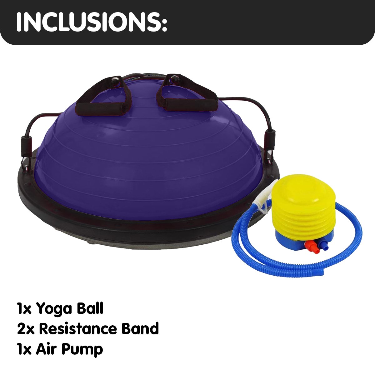 Powertrain Fitness Yoga Ball Home Gym Workout Balance Trainer - Purple