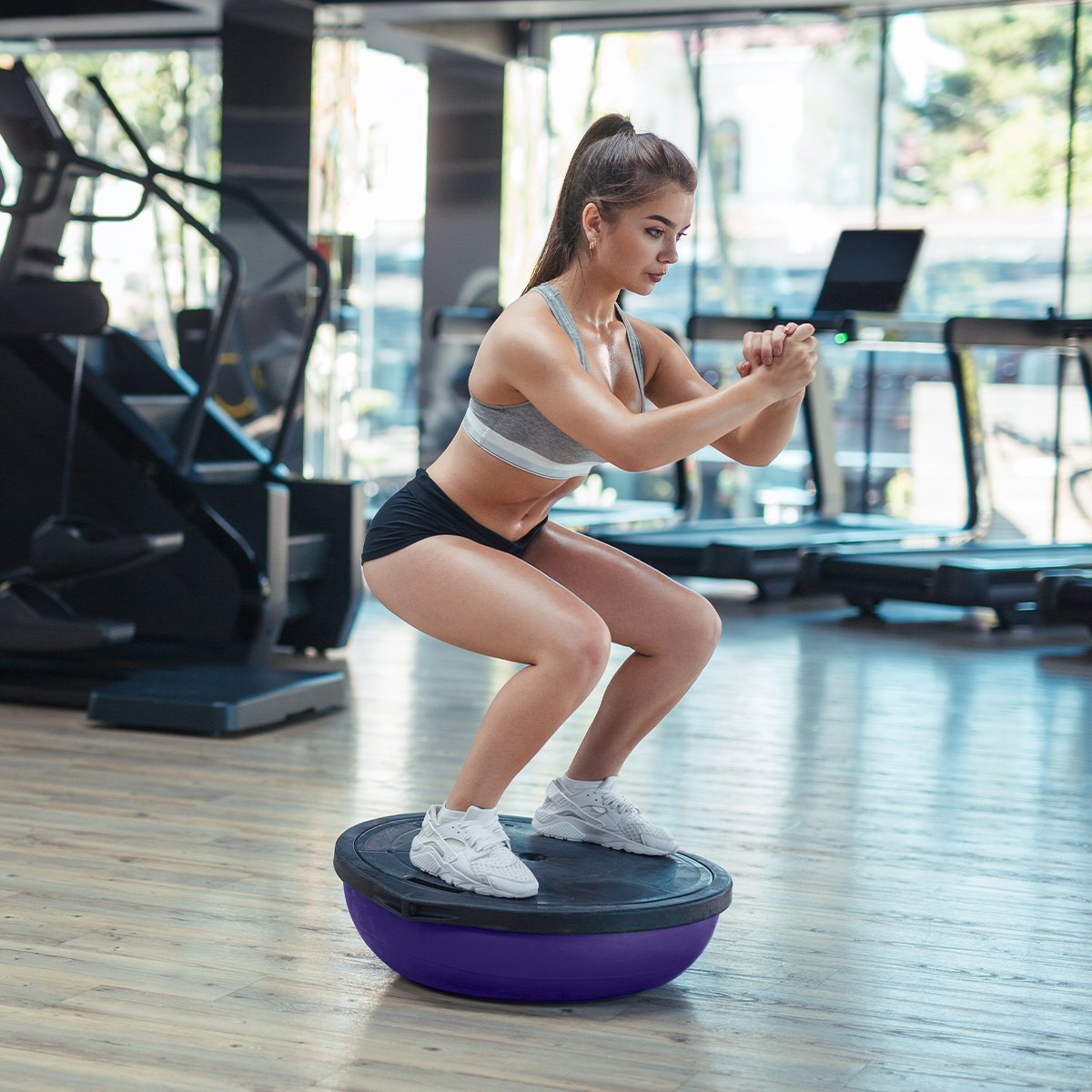 Powertrain Fitness Yoga Ball Home Gym Workout Balance Trainer - Purple