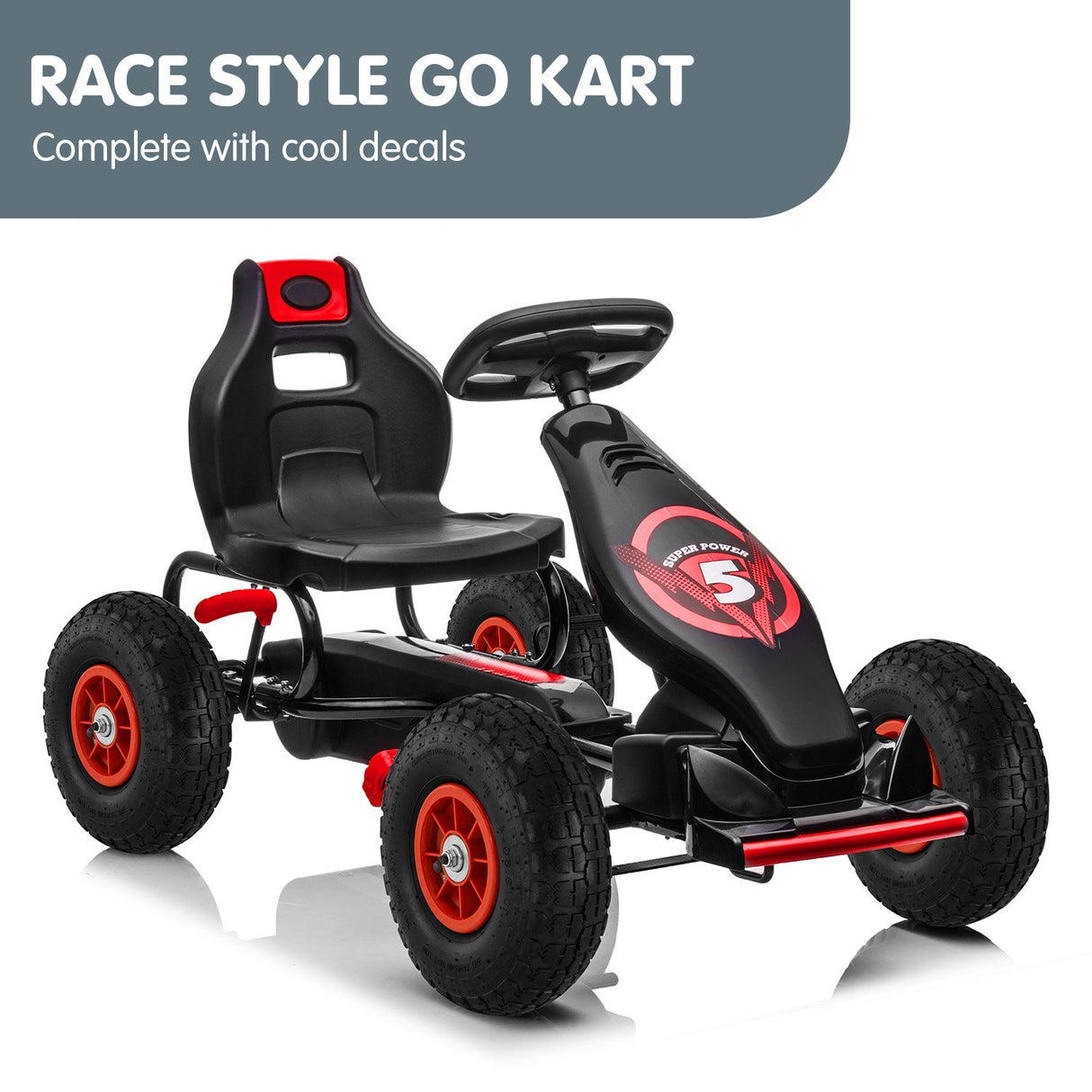Kahuna G18 Kids Ride On Pedal Powered Go Kart Racing Style - Red