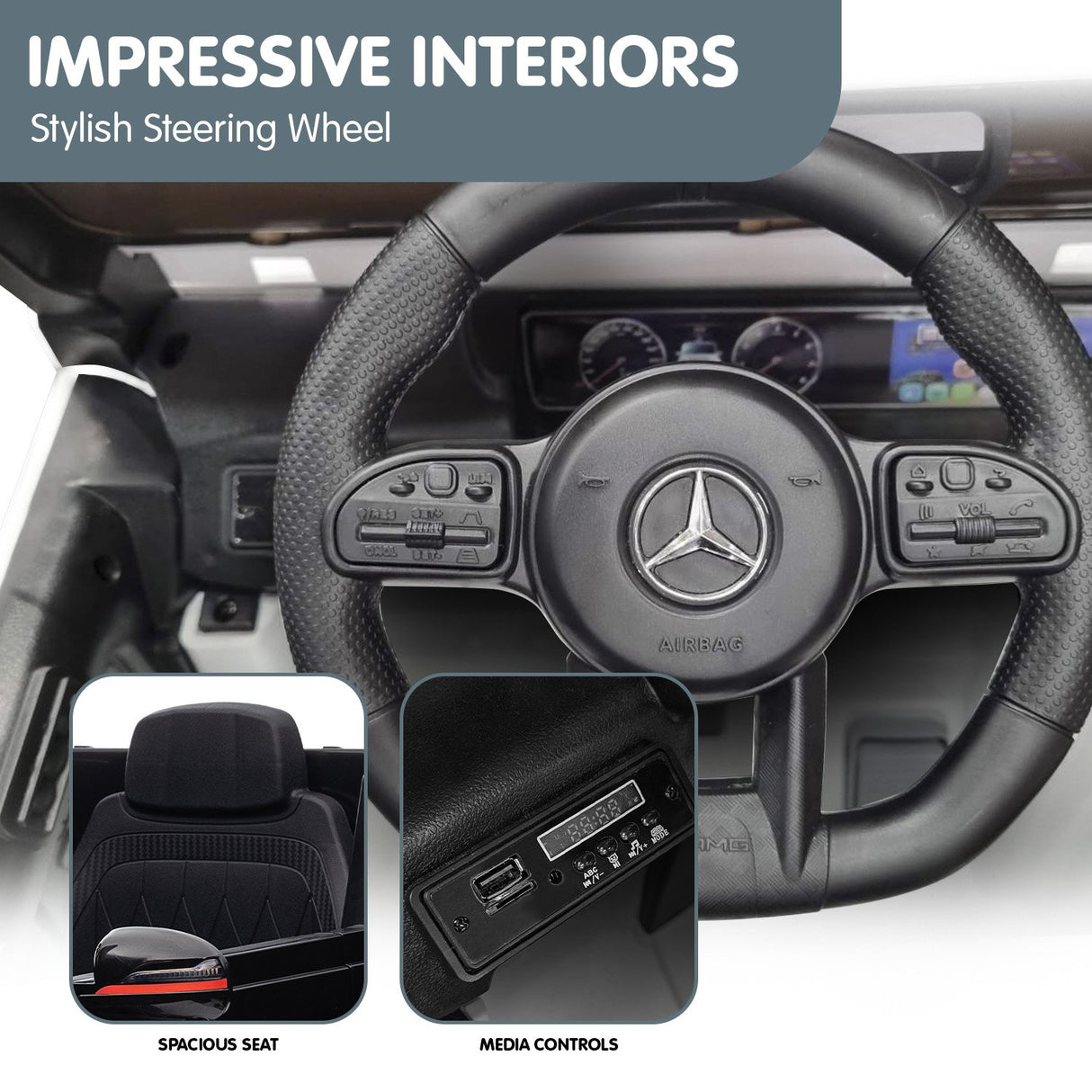 Mercedes Benz AMG G63 Licensed Kids Ride On Electric Car - Black