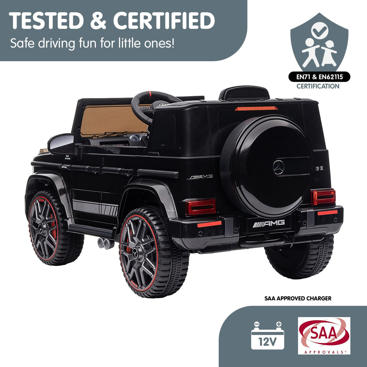 Mercedes Benz AMG G63 Licensed Kids Ride On Electric Car - Black