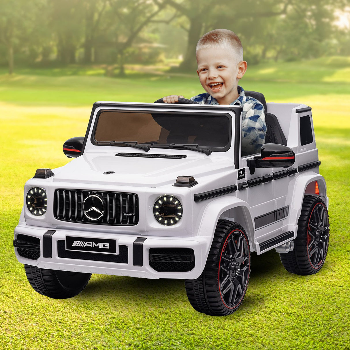 Mercedes Benz AMG G63 Licensed Kids Ride On Car Remote Control - White