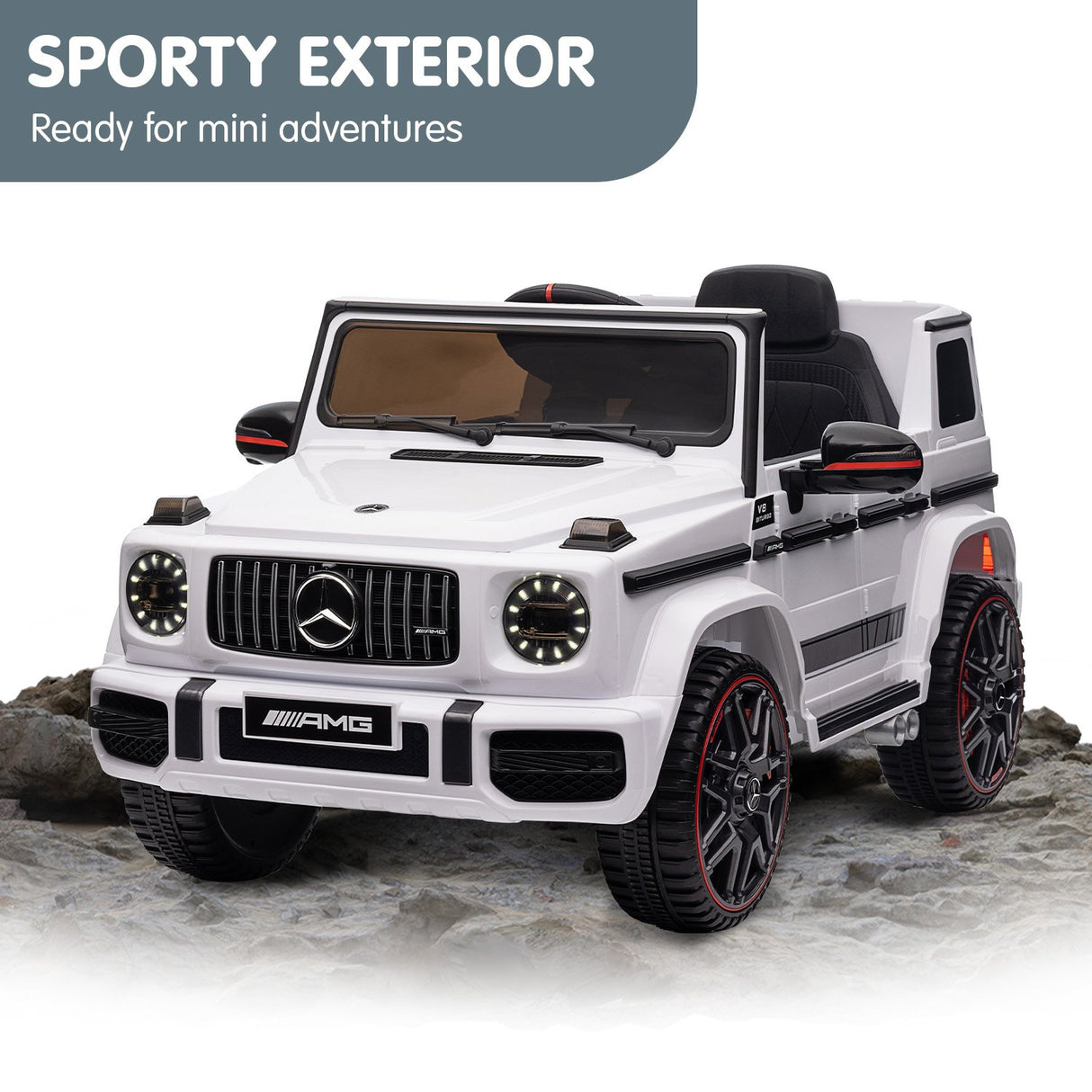 Mercedes Benz AMG G63 Licensed Kids Ride On Car Remote Control - White