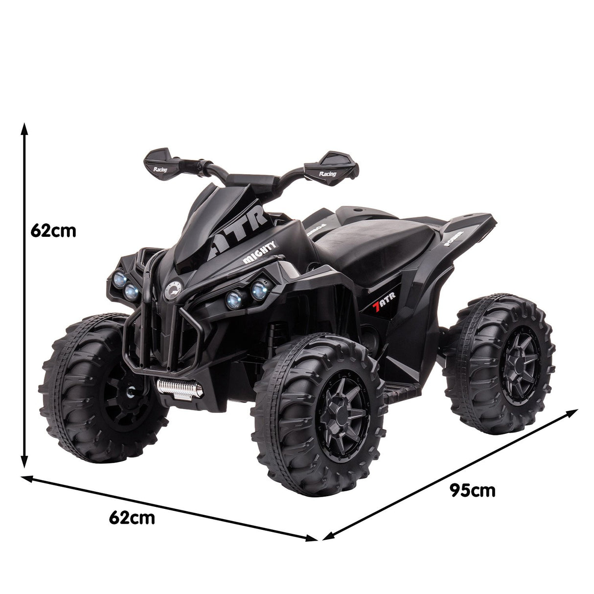 Kahuna GTS99 Kids Toy Electric Ride On Quad Bike 50W ATV - Black