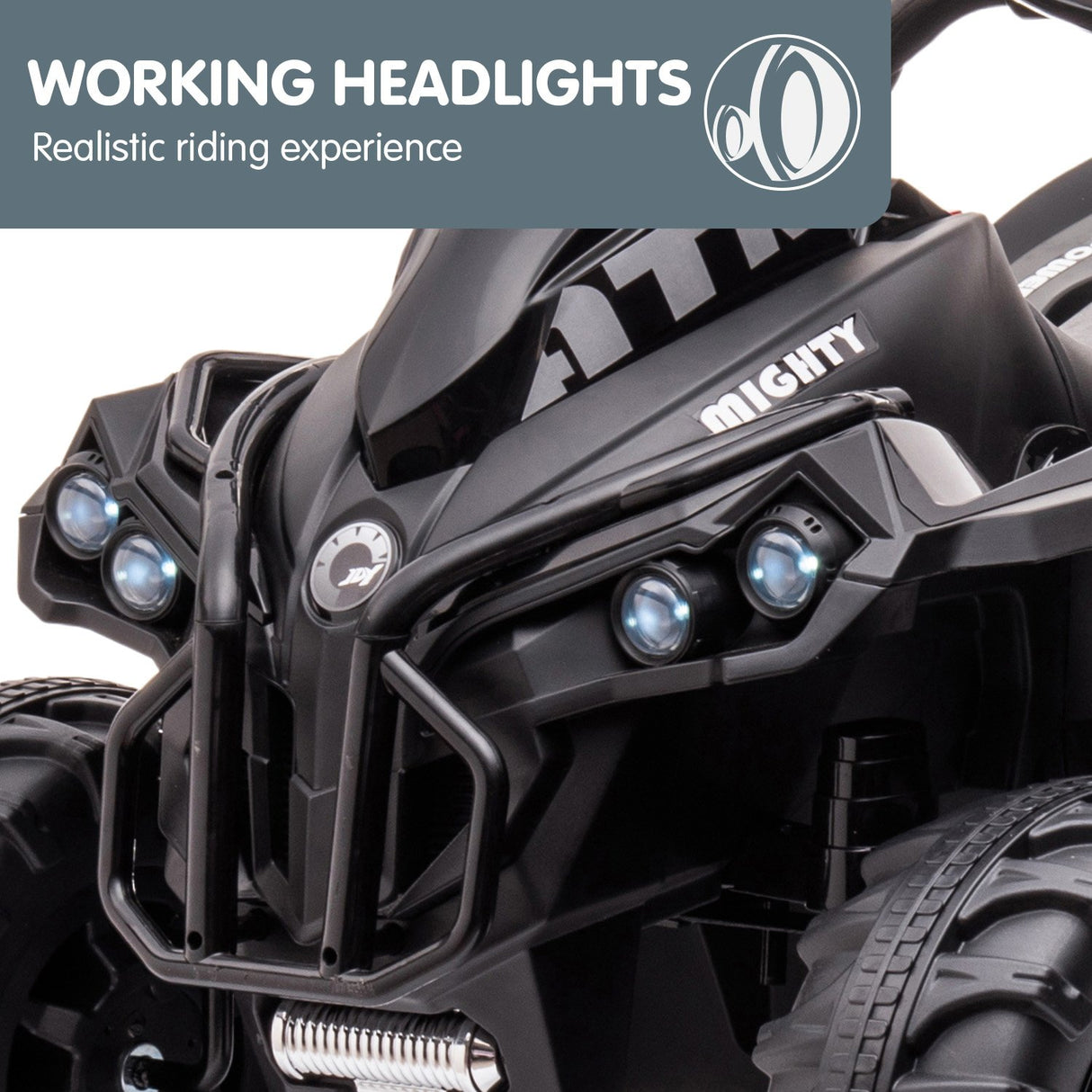 Kahuna GTS99 Kids Toy Electric Ride On Quad Bike 50W ATV - Black