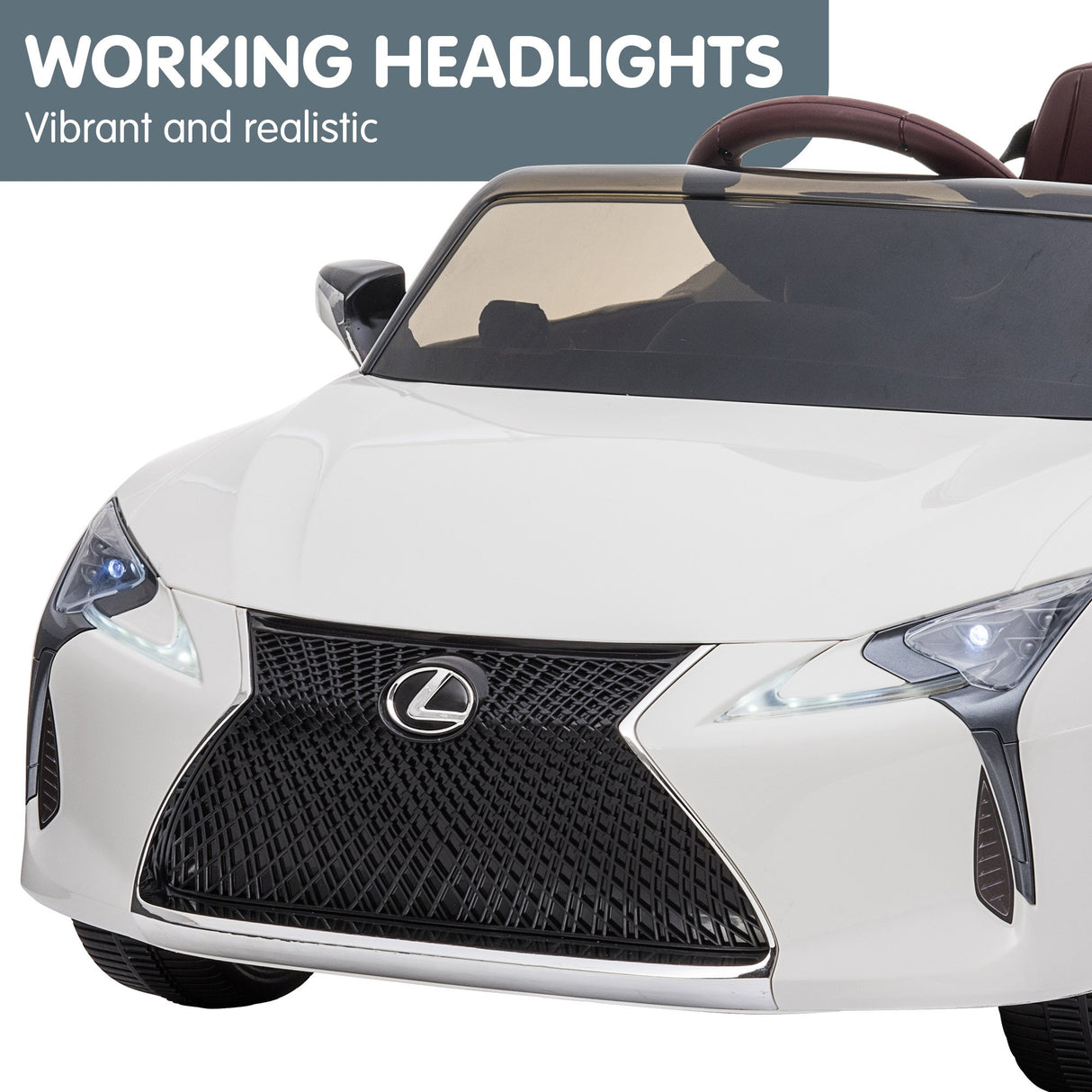 Licensed Lexus LC 500 Kids Electric Ride On Car - White