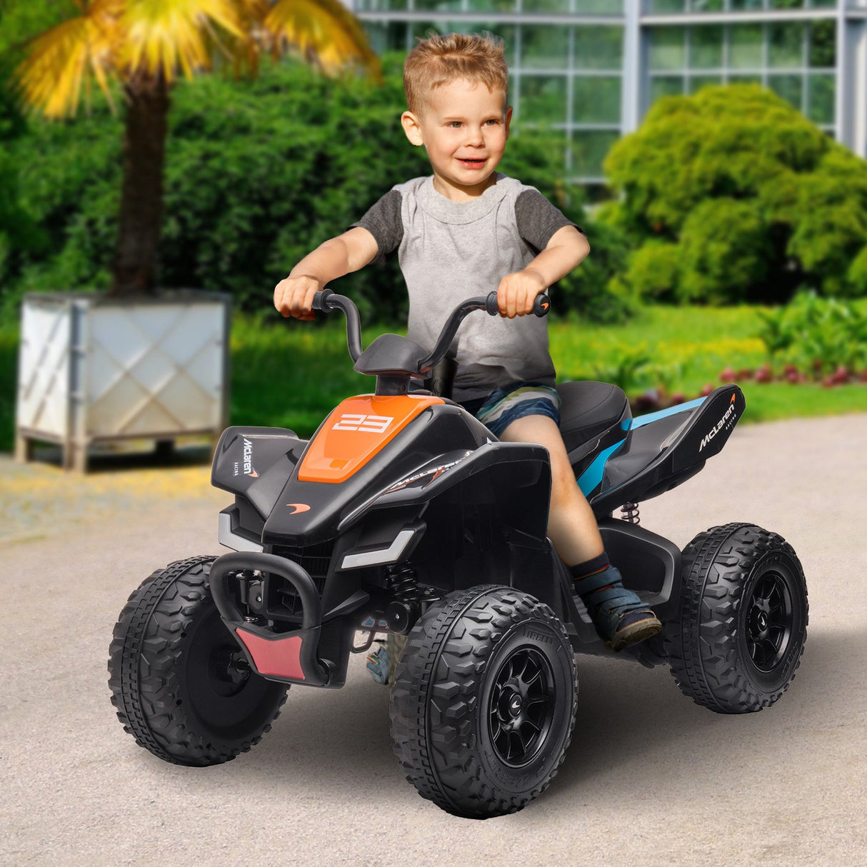 MCL35 McLaren Kids Toy Ride On Electric Quad Bike - Black