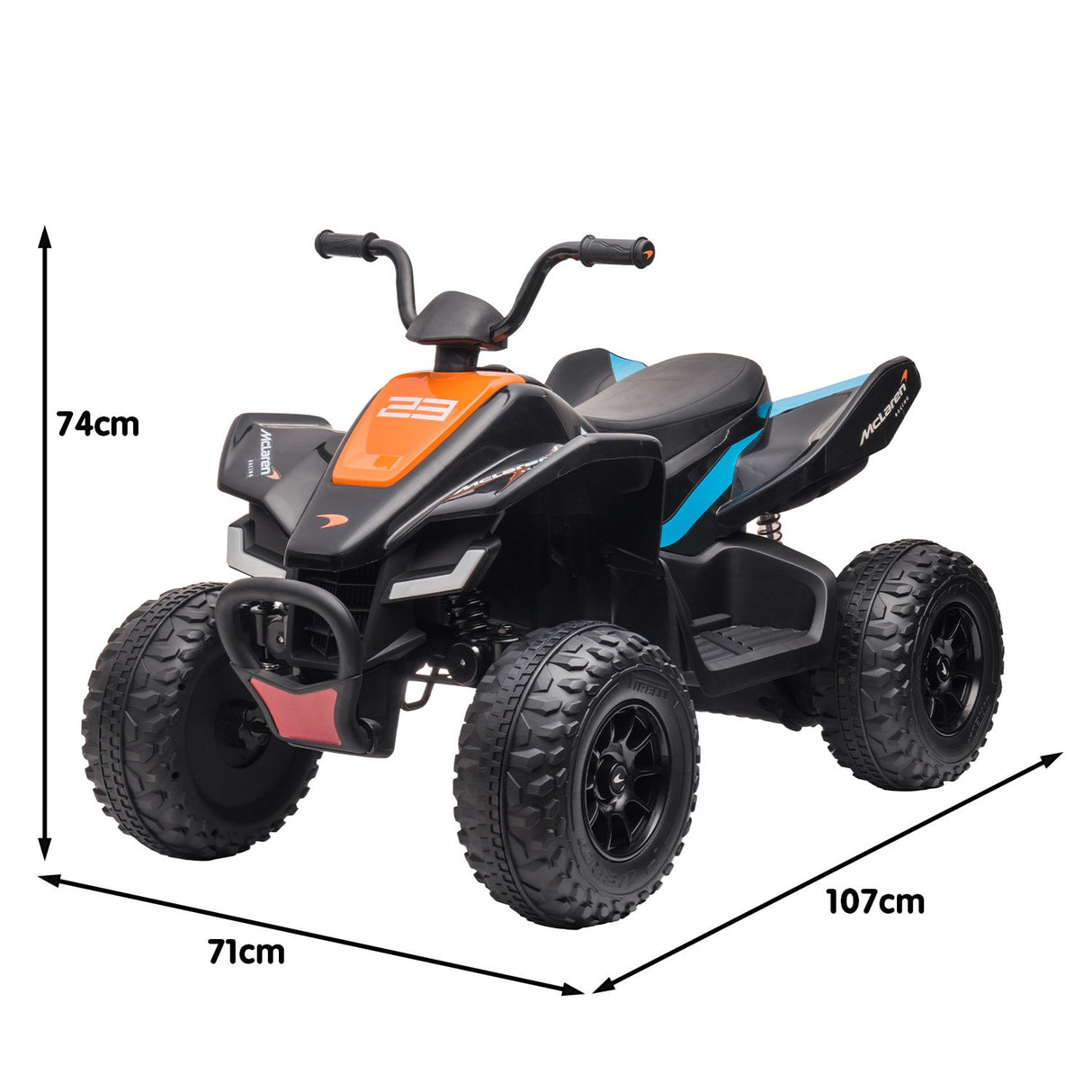 MCL35 McLaren Kids Toy Ride On Electric Quad Bike - Black