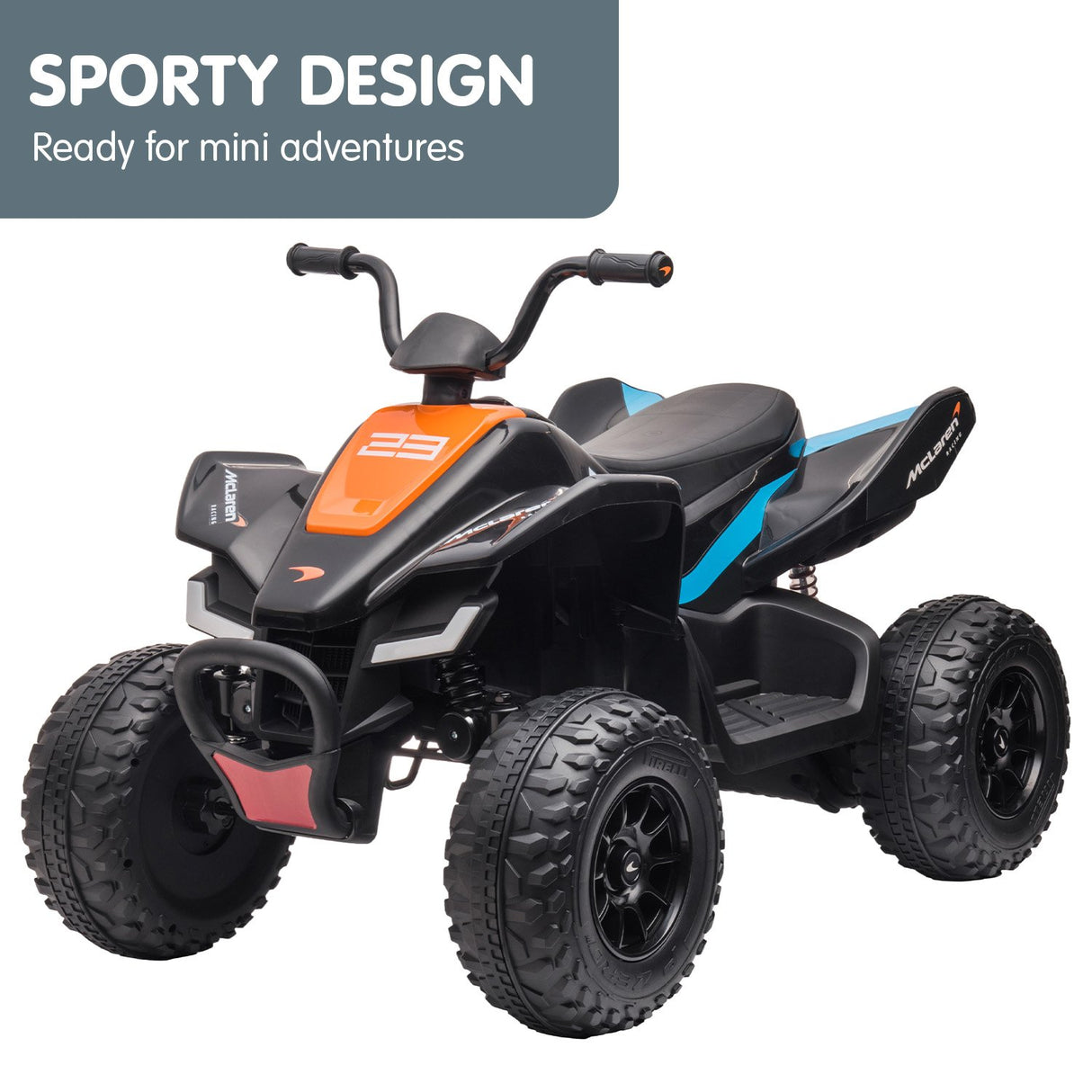 MCL35 McLaren Kids Toy Ride On Electric Quad Bike - Black