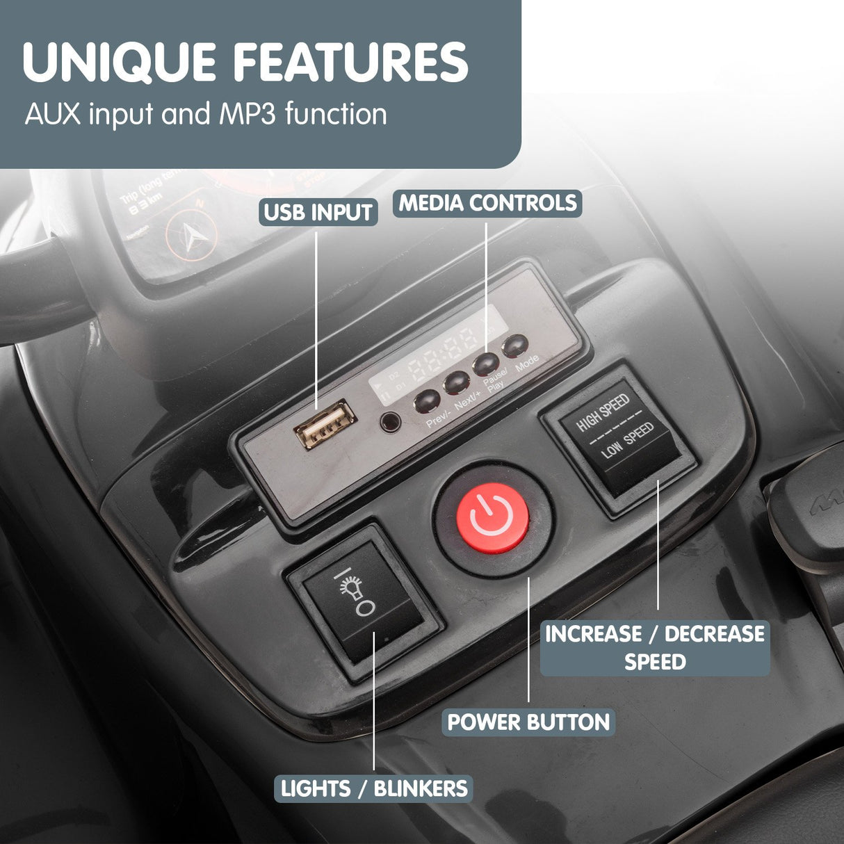 MCL35 McLaren Kids Toy Ride On Electric Quad Bike - Black