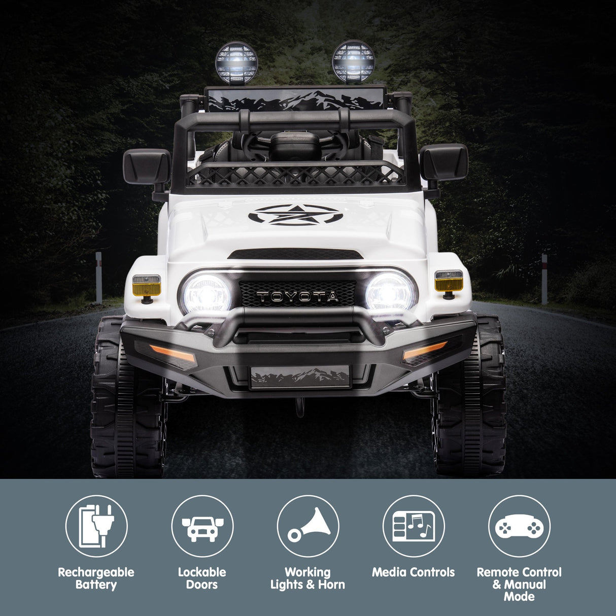 Authorized Toyota Kids Ride-on FJ Cruiser J2099 - White