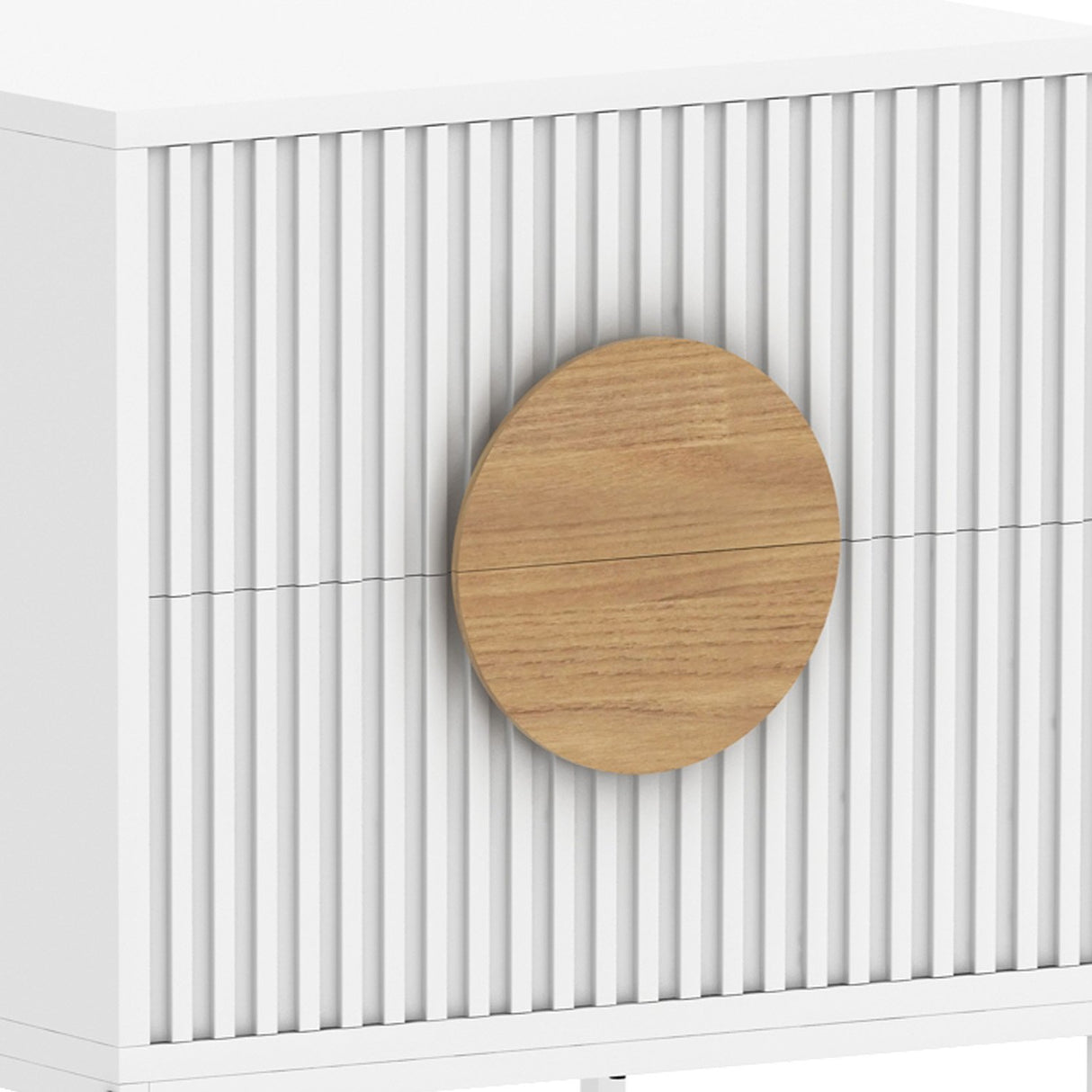 Sarantino Silvia Bedside Table with 2 Drawers - White