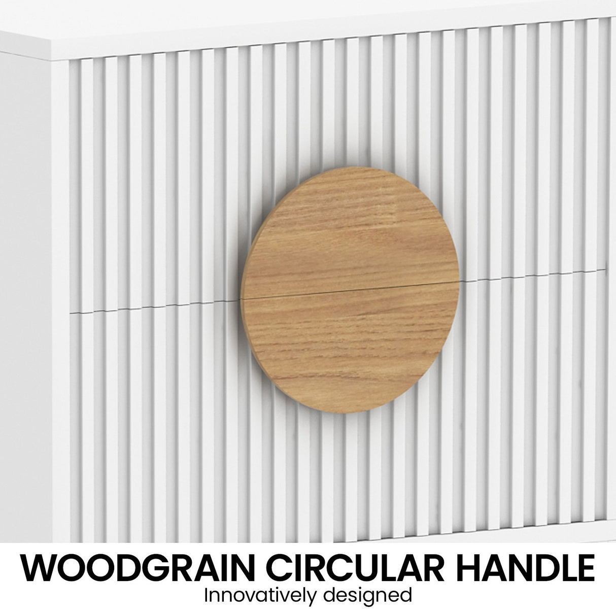 Sarantino Silvia Bedside Table with 2 Drawers - White