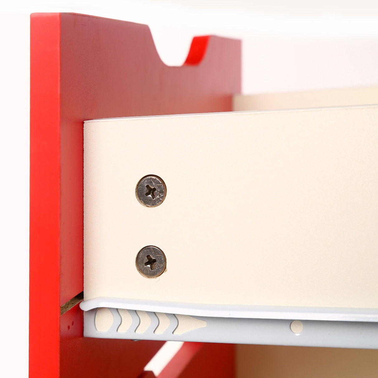 Bedside Table with Drawers MDF Cabinet Storage 51 x 40cm - White Red