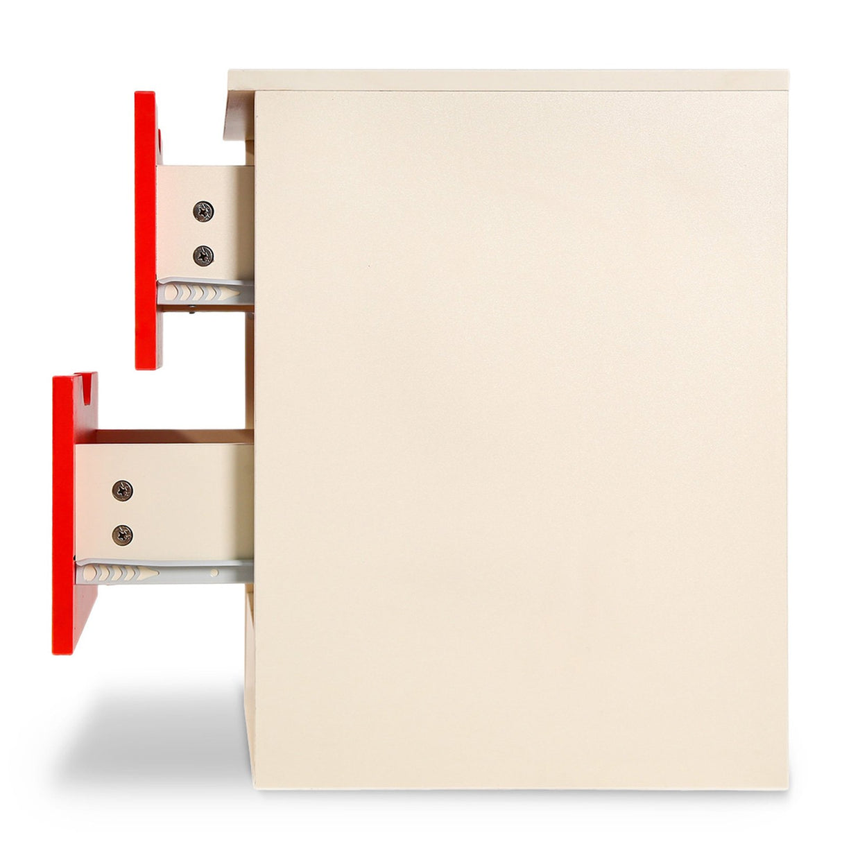 Bedside Table with Drawers MDF Cabinet Storage 51 x 40cm - White Red