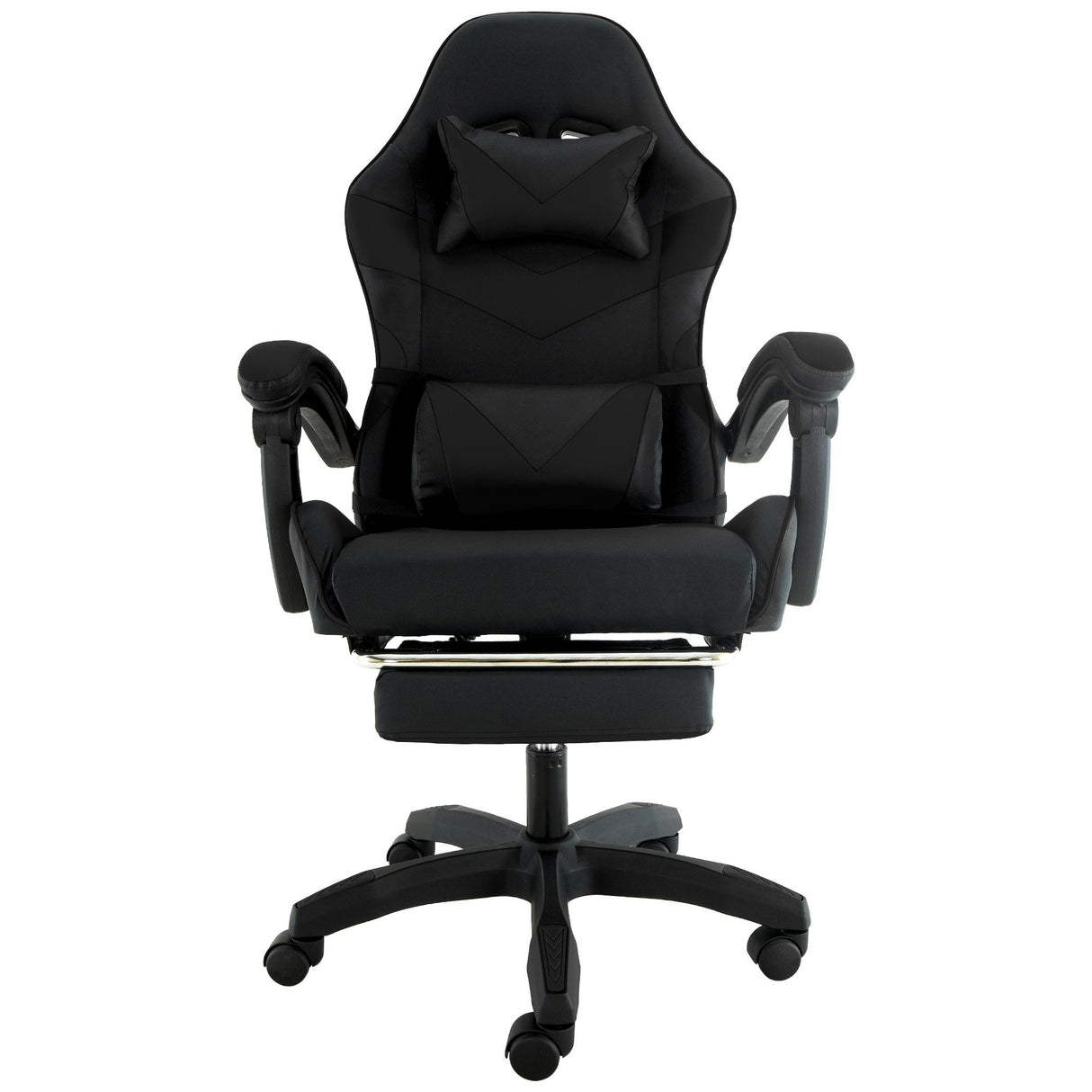 Sarantino Cueva Reclining High Back Office Gaming Chair Black Retractable Footrest Computer Sea