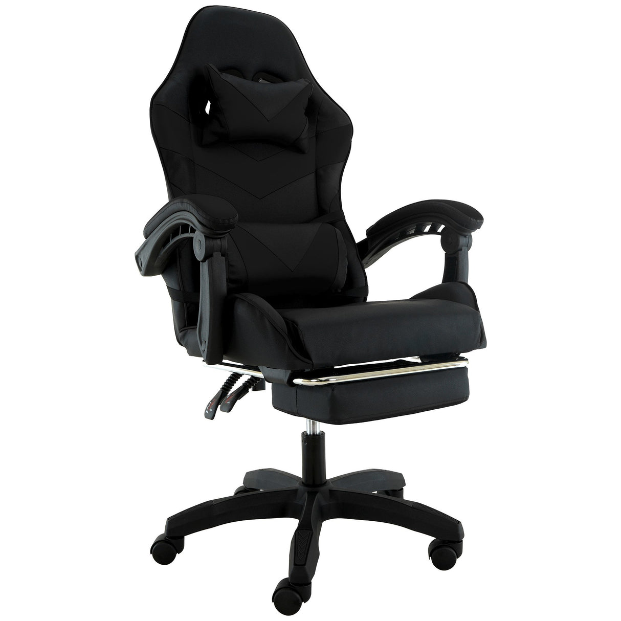 Sarantino Cueva Reclining High Back Office Gaming Chair Black Retractable Footrest Computer Sea
