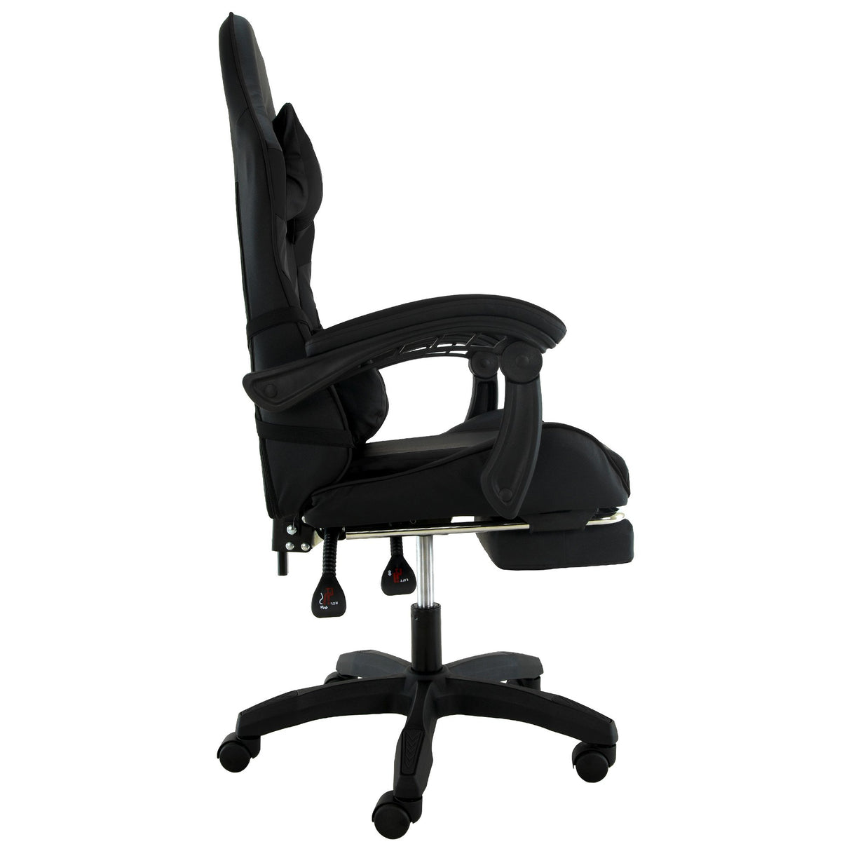 Sarantino Cueva Reclining High Back Office Gaming Chair Black Retractable Footrest Computer Sea