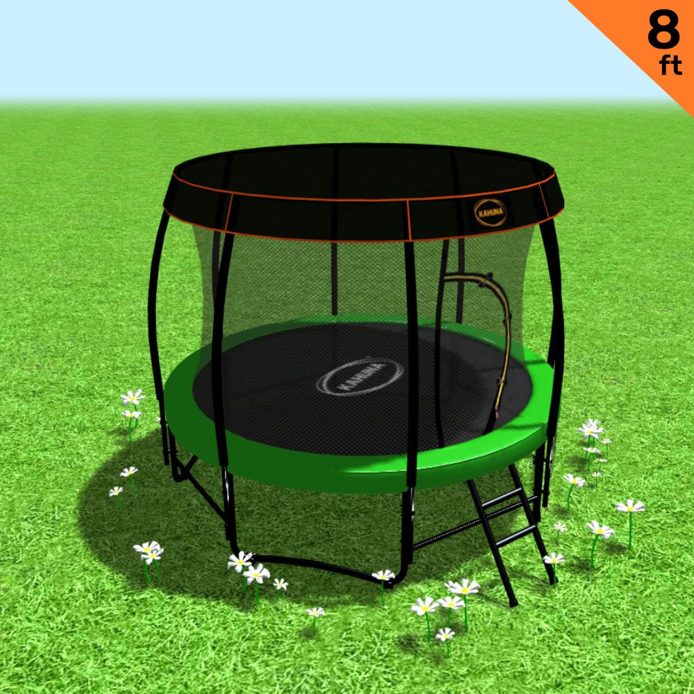 Kahuna Trampoline 8 ft with Roof - Green