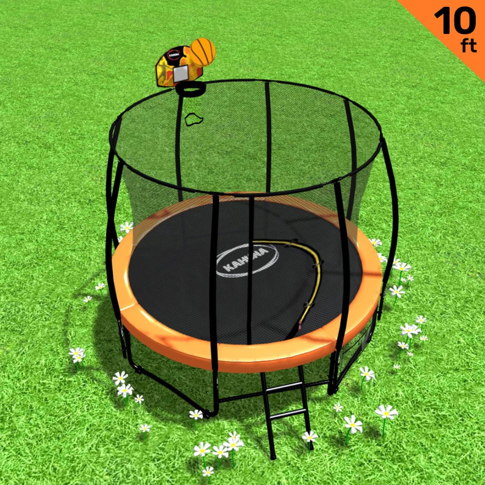 Kahuna Trampoline 10 ft with Basketball Set