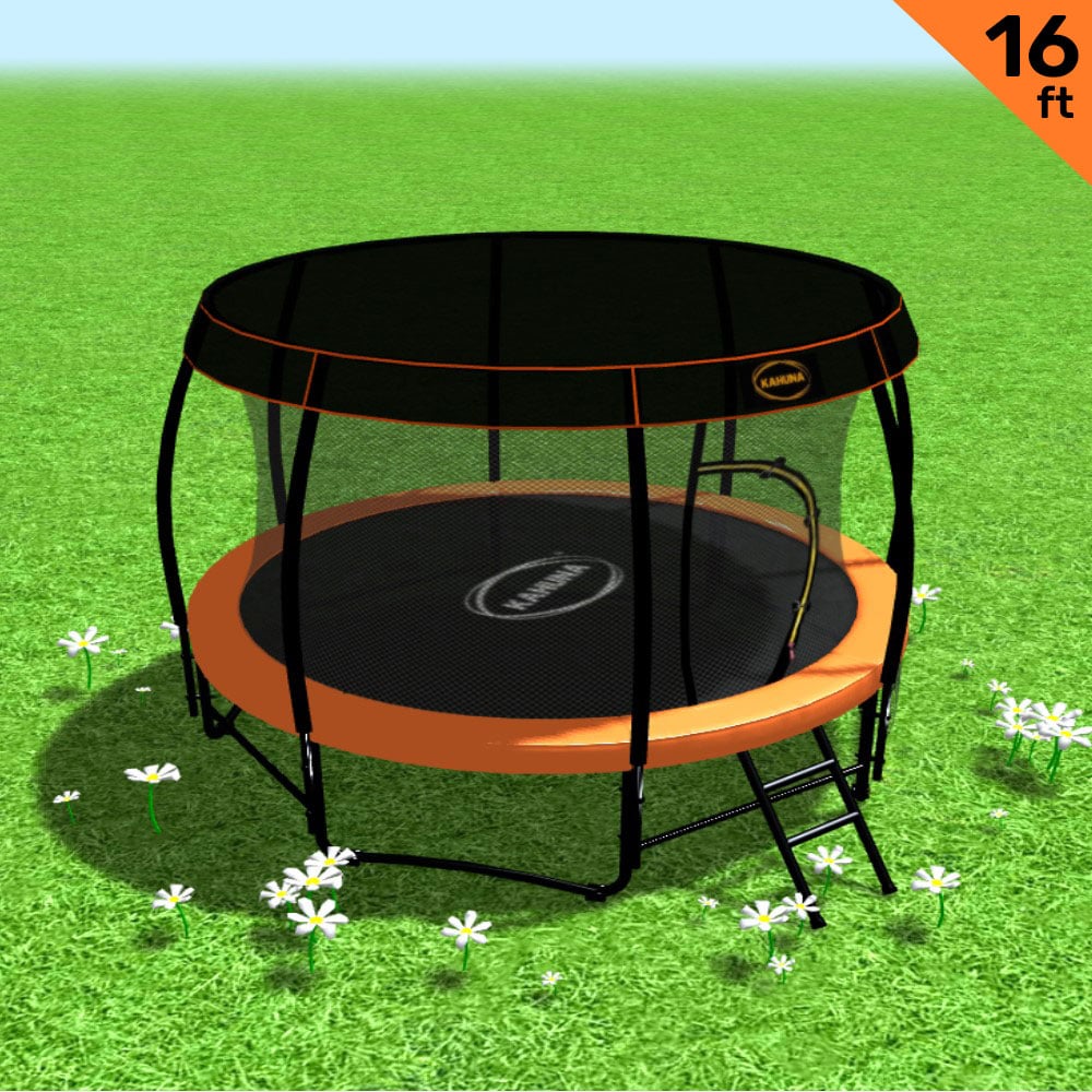 Kahuna 16 ft Trampoline with Roof - Orange
