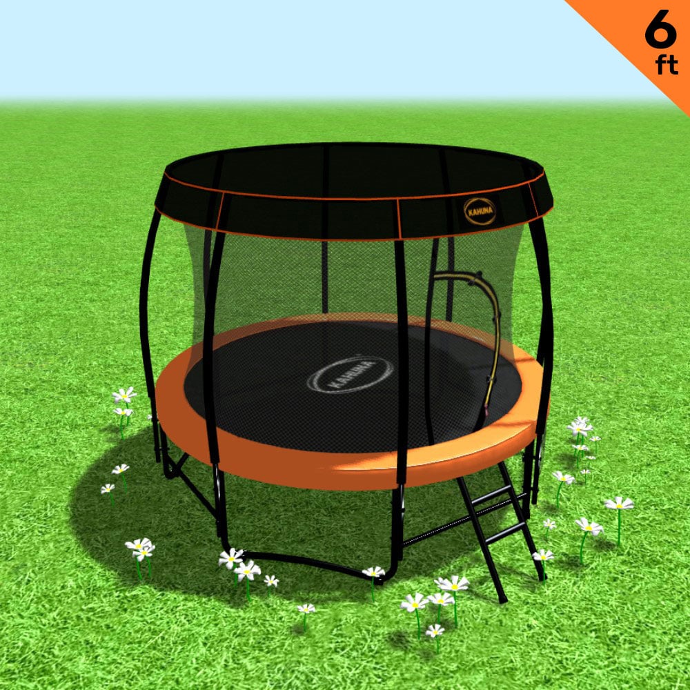 Kahuna Trampoline 6 ft with Roof Cover - Orange