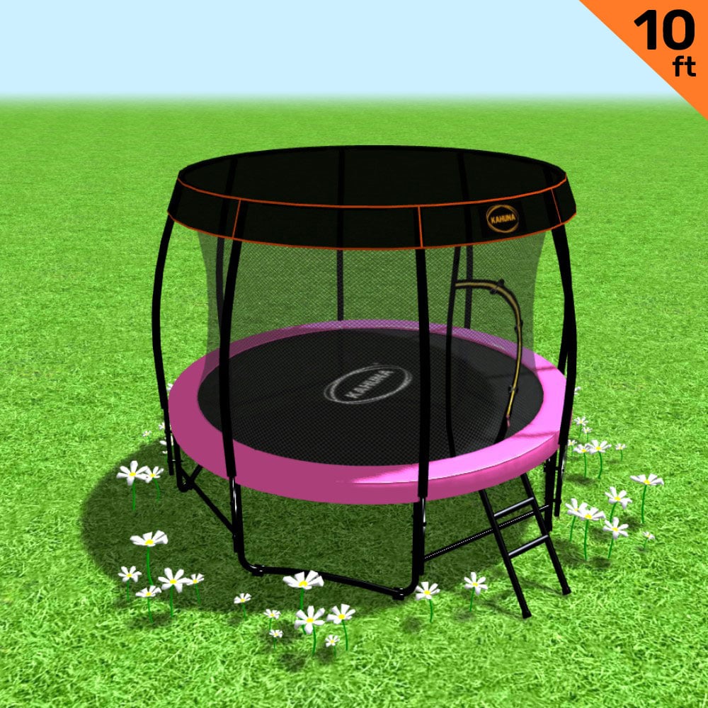 Kahuna Trampoline 10 ft with Roof - Pink