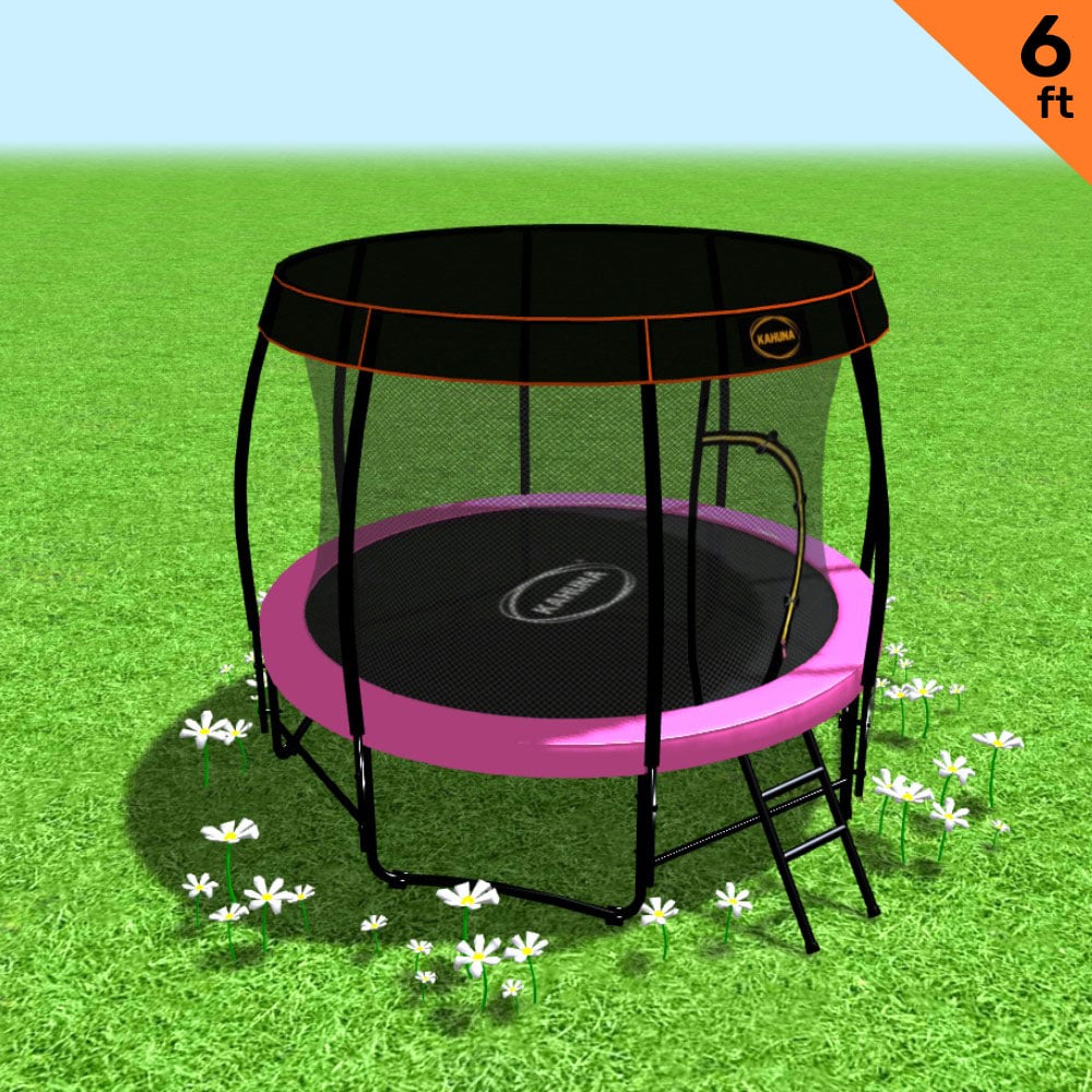 Kahuna Trampoline 6 ft with Roof - Pink