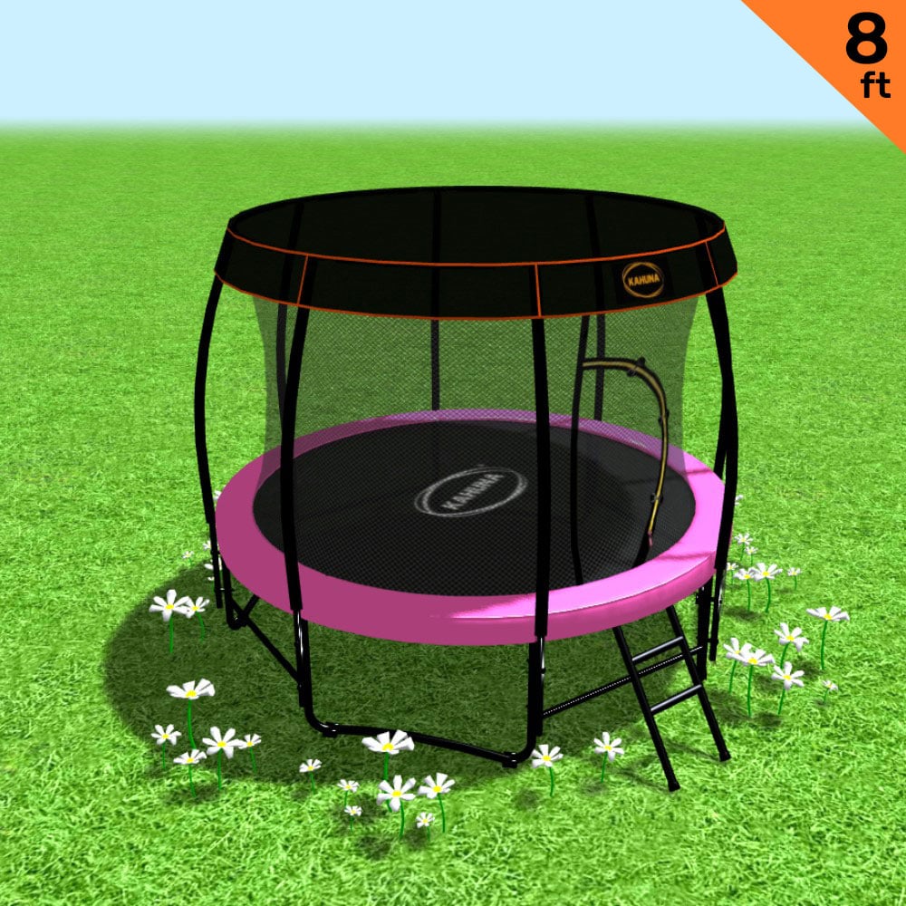Kahuna Trampoline 8 ft with Roof - Pink