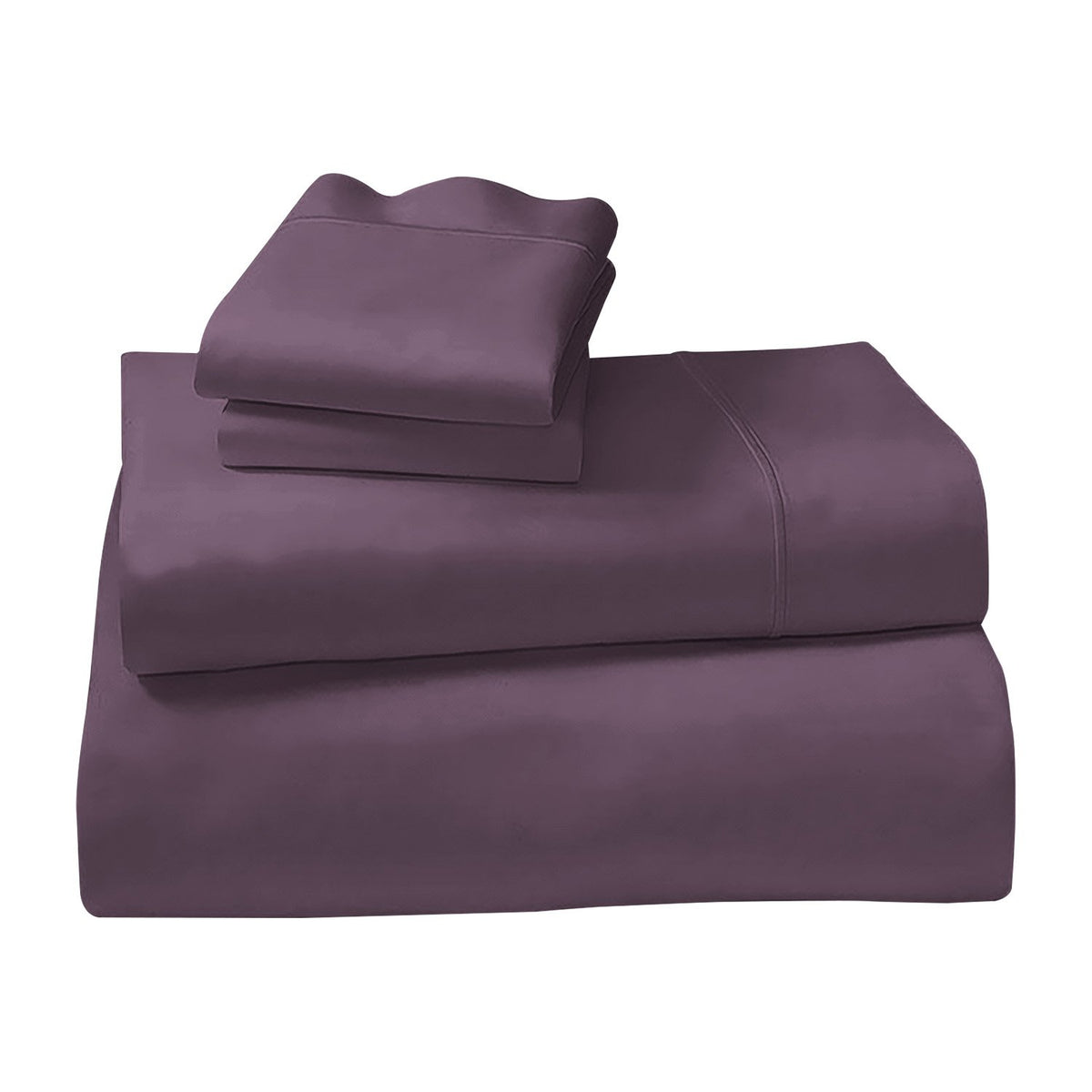 4pc 1000 Thread Count Cotton Rich King Bed Sheet Gift Pack CVC Microfibre Blend in Lilac