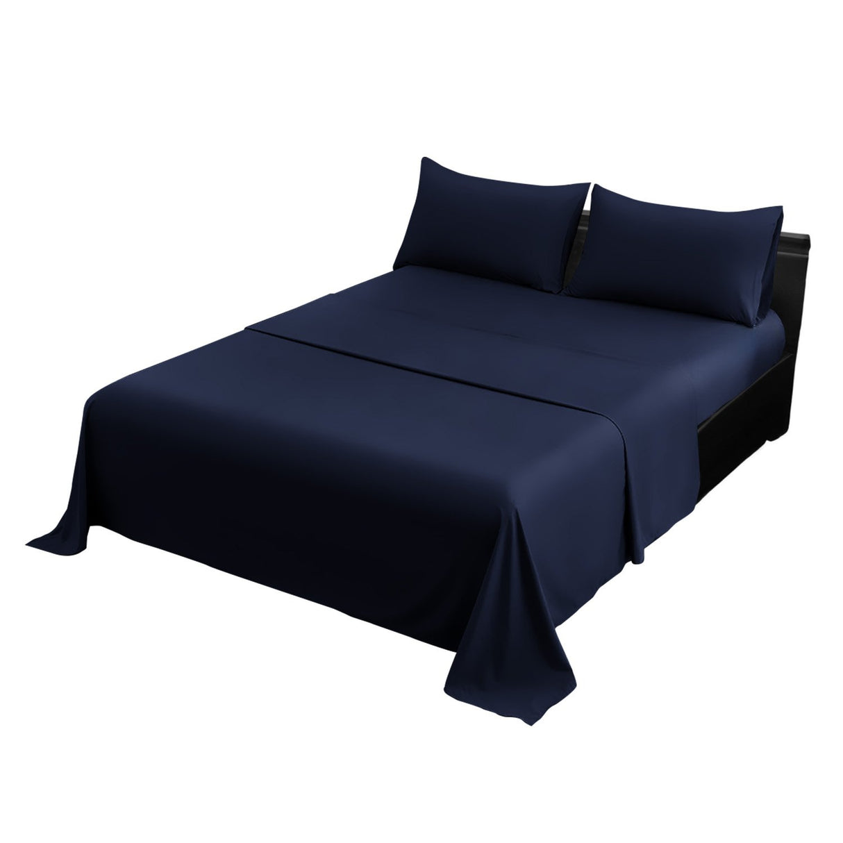 4pc 1000 Thread Count Cotton Rich King Bed Sheet Gift Pack CVC Microfibre Blend in Navy
