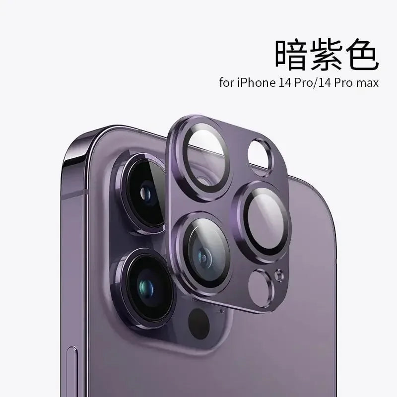 Metal Camera Protector For IPhone 16promax 16pro 16 15 Pro Max 14 Plus Alloy Case Back Lens Tempered Glass Cover Protective Cap